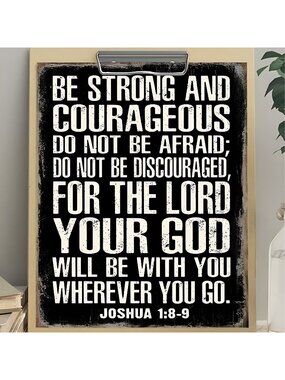 Be Strong and Courageous Scripture Wall Art - Masculine Christianity- Religious